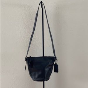 Coach black soft leather cross body